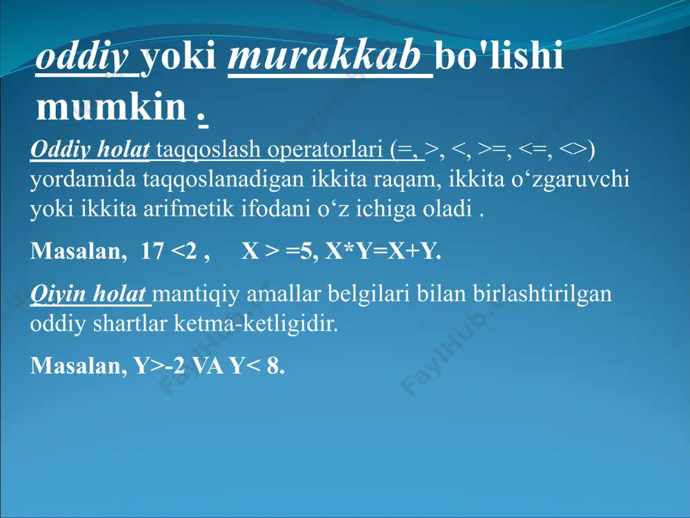 agar a 7 bo'lsa, k=1 aks holda k=0 a=8 : b=6 agar a=8 bo'lmasa, k=1 aks holda k=0 yo'q. 1. 2. 3. 4. image3.jpeg image2.jpeg /docprops/thumbnail.jpeg