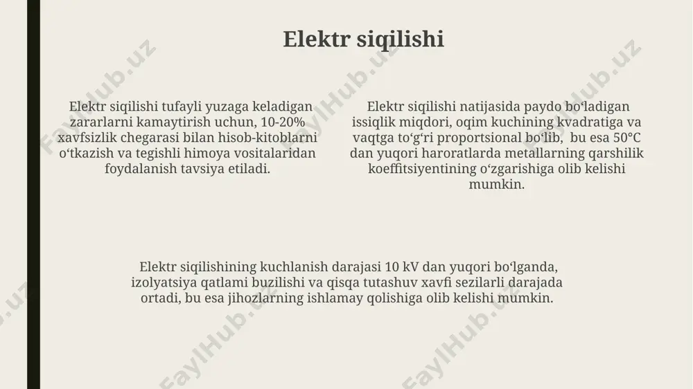 iqadan, endorfinga boy bo'lib, kayfiyatni yaxshilaydi va siqilish xavfini kamaytiradi. siqilishni kamaytirish usullari muvozanatli ovqatlanish, ya'ni meva, sabzavot va to'liq don mahsulotlarini iste'mol qilish, serotonin va endorfin kabi baxt gormonlarining ishlab chiqarilishini ta'minlab, siqilishni 15% ga kamaytiradi. meditatsiya va chuqur nafas olish texnikalari, kuniga 10-15 daqiqa muntazam qo'llanilganda, yurak urishi tezligini pasaytirib, stress darajasini sezilarli darajada, taxminan 25% ga kamaytirishi mumkin. siqilishni kamaytirishning samarali usullaridan biri, kuniga kamida 30 daqiqa jismoniy mashqlar bajarish, bu stress gormonlari darajasini 20% ga kamaytirishi mumkin. mexanik siqilish siqilish kuchining kattaligi va materialning elastiklik moduli orasidagi bog'liqlik guk qonuni (σ = eε) orqali aniqlanadi, bu yerda σ – kuchlanish, e – elastiklik moduli, ε – deformatsiya. mexanik siqilish natijasida materialning zichligi 10-20% ga ortishi mumkin, bu esa uning mustahkamlik xossalarini o'zgartiradi va yuqori bosim ostida yoriqlar paydo bo'lishiga olib kelishi mumkin. mexanik siqilish jarayonida materialda 0,1-1 mpa oralig'ida ichki kuchlanishlar hosil bo'ladi, bu uning mikrostrukturasida …