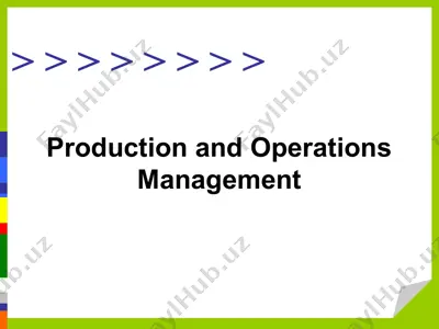 production and operations management — PPTX