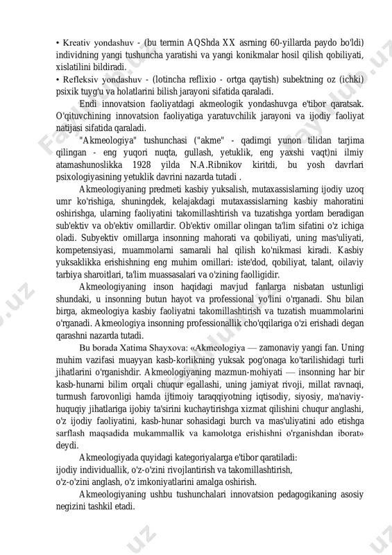n tadqiqot manbaiga aylanishi mumkin. shaxsning shakllanish omillari koʻp va xilma-xiddir. masalan, genetik (nasliy), biologik-tabiiy, madaniy, ijtimoiy hayot tajribasi, oʻz turdoshlari bilan munosabatlar va boshqalar shaxsning genetik jihati uning nasliy asosi, ajdodlaridan yetib kelgan fizionomiya, feʼl-atvor bilan, biofiziologik jihati esa yashash uchun quvvat olish, ovqatlanish, jinsiy aloqaga kirishish va nasl qoldirish singari individual ehtiyoj bilan belgilanadi. shaxs, mohiyatiga koʻra, madaniylashgan, ong, aql orqali faoliyatini boshqarish imkoniyatiga ega boʻlgan, ijtimoiy-tarixiy anʼana, turmush tarzi va tajribaga asoslangan muayyan avlodlar vakili. shaxs fenomeni inson olamining butun murakkabliklarini oʻzida mujassam etadi. uni har tomonlama oʻrganish maqsadida turli davrlarda tadqiqot olib borilgan. ayniqsa, sharqda u yuksak axloqiymaʼnaviy meʼyorlar orqali tushunilgan va oliy xilqat, bebaho qadriyat deb hisoblangan. inson shaxs sifatida komillikka intiladi, hayot mazmunini boyitadi, shu asosda kishilik jamiyatining goʻzal va farovon boʻlishiga ehtiyoj sezadi. shaxsning hayot tarzi bevosita jamiyat hayotiga daxldor va hayot neʼmatlaridan toʻla foydalanishga haqli. shaxs tushunchasi inson tushunchasining yuksak koʻrinishi, oliy …