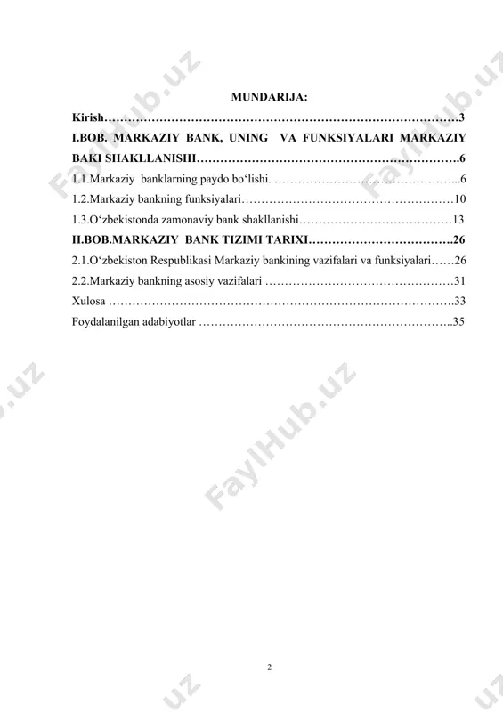 a davlat ishtiroki bosqichma-bosqich qisqartirilmoqda. xususan, davlat dasturlari doirasidagi kreditlar foizi qayta moliyalash stavkasi bilan tenglashtirildi va 2021 yildan to‘liq erkinlashtirilishi belgilandi. bu banklarni ko‘proq mijoz topish, resurs jalb qilish, kredit ajratish bo‘yicha izlanishga, rivojlanishga undaydi. kuni kecha o‘zbekiston respublikasi prezidentining “oilaviy tadbirkorlikni rivojlantirish davlat dasturlari doirasida amalga oshirilayotgan loyihalarni kreditlash tartibini takomillashtirishning qo‘shimcha chora-tadbirlari to‘g‘risida”gi qarori qabul qilindi. unga muvofiq, banklar transformatsiyasini tezlashtirish va sifatli amalga oshirish maqsadida barcha davlat banklaridagi aksiyadorlik vazifasi moliya vazirligiga yuklatildi. davlat rahbari moliya vazirligi va markaziy bankka jahon banki bilan birgalikda bank sektorini uzoq muddatli rivojlantirish strategiyasini yakunlash vazifasi qo‘yildi. davlat rahbari tijorat banklarining hozirgi holatini tahlil qilib, dolzarb chora-tadbirlarga to‘xtalib o‘tdi. kurs ishining maqsadi: o‘zbekiston markaziy tarmoqlar tizimini rivojlantirish va boshqarishning asosiy maqsadi mamlakatning elektron tarmoqlar tizimini mustahkamlash, xavfsizligini taʼminlash va rivojlantirishdir kurs ishining vazifasi: pul-kredit siyosatini, shu jumladan valyuta siyosatini ishlab chiqadi va amalga oshrishdir. o‘zbekiston respublikasida inflyatsiya darajasini monitoring, tahlil …
