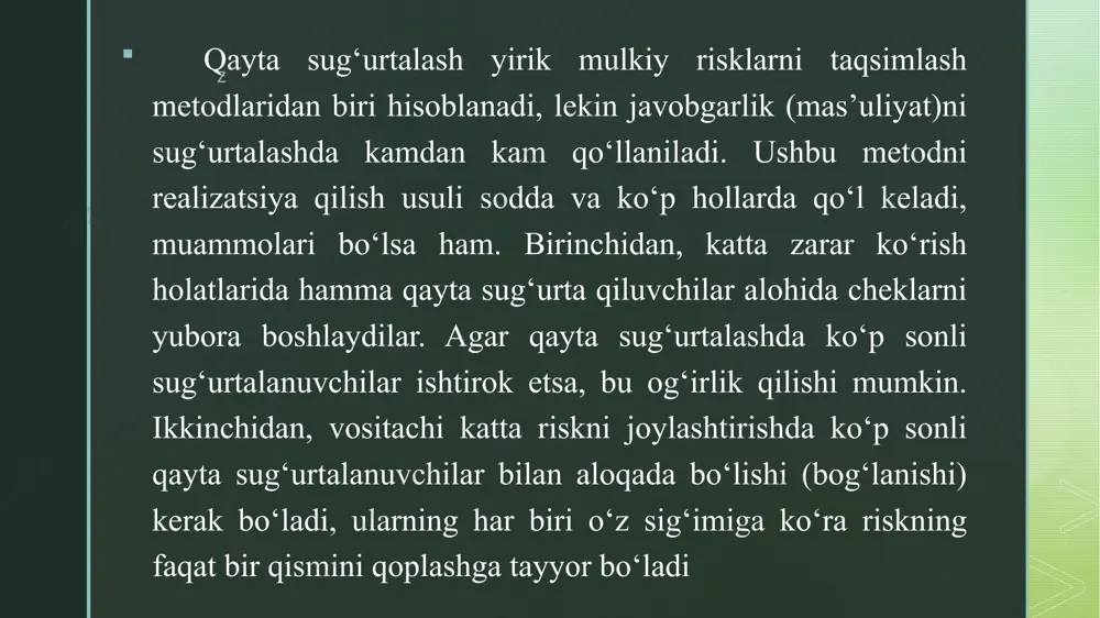 qayta sug‘urtaqilish asoslari - Page 4