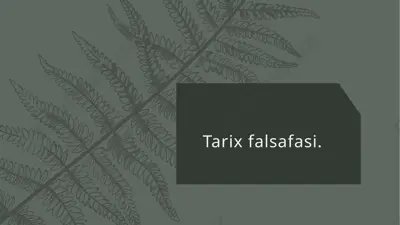 tarix falsafasi — PPTX