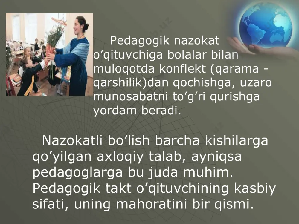 o'qituvchi va o'quvchi o'rtasidagi muammolarning paydo bolishi, sabablar va ularning yechimlari. - Page 5