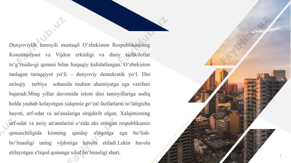 o'zbekistonda diniylik va dunyoviylik munosabati - Page 4