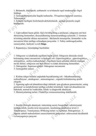 uglevodlar va qon glyukoza gomeostazi — DOC