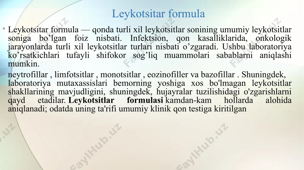 atologik bo'yoqlarga metilen ko'k va uning hosilasi - azur i (metilen ko'k) va azur ii (azure i va metilen ko'kning teng qismlari aralashmasi), kislotali - suvda eruvchan sariq eozin kiradi arteroskleroz nima? arteroskleroz — bu qon tomirlarning surunkali kasalligi bo’lib, bunda tomirlar ichki devorida karash va blyashka shaklida xolesterin va zplp (zichligi past lipoproteinlar) to’planib qoladi, devorlarining o’zi esa qalinlashadi va elastikligini yo’qotadi. qon tomir devorlari yog’ va cho’kindilar to’planishi natijasida qattiqlashib boradi, tarangligini yo’qotadi va natijada torayadi, bu esa a’zolarga qon borishini qiyinlashtiradi. oxir-oqibat, qon tomiri to’liq yopilib qolishi mumkin. agar bu kasallik qon ivishi buzilishlari bilan birga kechsa, tromboz va organlarning ishemik zararlanishiga moyillik ortadi. arteroskleroz o’limga olib keladigan eng xavfli kasalliklardan biri hisoblanadi. kasallik ko’pincha miya, yurak, qo’l-oyoqlarda qon aylanishi buzilib bo’lganidan keyin tashxislanadi, ya’ni kech. arteroskleroz yurak-qon tomir kasalliklarining asosiy sababchisidir: yurak ishemik kasalligi va miokard infarkti. arterosklerozning alomatlari va belgilari arteroskleroz tizimli kasallik bo’lib, u …