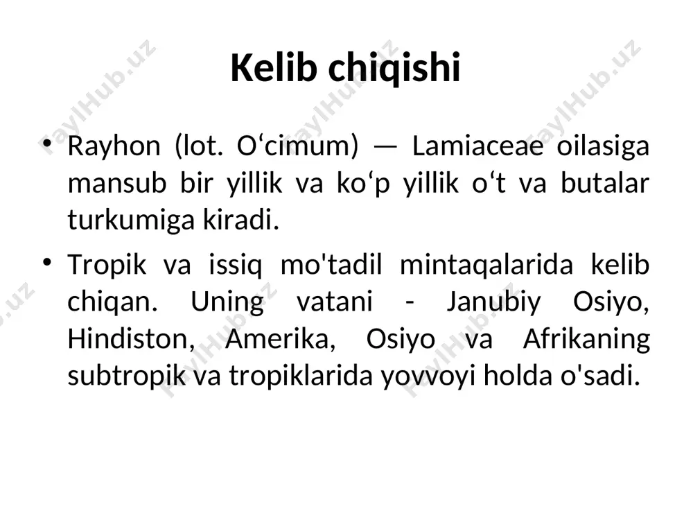 da bargli yalpizi mayda va xushbo'y tuproq qoplovchi ялпиз ўсимлиги кўчатидан ва уруғидан экиб етиштирилади. у намга талабчан экин хисобланади. ялпиз ёруғликка муносабати ялпиз – yalpiz to'liq quyoshda yaxshi o'sadi, ammo unga qisman soya ham mos keladi. ялпиз тупроқ намлигига муносабати ялпиз ўсимлигини хароратга муносабати ялпиз совуққа чидамли кўп йиллик ўсимлик. ҳарорат 14-16 с бўлганда 4-5 кунда униб чиқади. лекин, ҳарорат юқори бўлиб, ёруғлик етишмаса кўчатхоналарда кўчатлар бўйига ўсиб кетади. шу туфайли кўчатлар кўкариб чиққандаги даврда ҳарорат 18-20 с бўлса, энг қулай ҳисобланади. очиқ далада ялпиз ўсимлиги учун қулай харорат 20-24 с. ялпиз кўчати минус -0-5 с, совуққа чидайди. илдизидан хар йили кўкариб чиқади kasalliklar va zararkunandalar kasalliklar va zararkunandalar puccinia mentae juda xavflidir - zangning bir turi, buning natijasida barglarda qizg'ish, keyin jigarrang dog’larlar paydo bo'ladi. bunday holda, infektsiyalangan gul sopi darhol olib tashlanadi, shundan so'ng ular fungitsid preparatlari bilan ishlov beriladi. yalpiz yetishtirish yalpiz ochiq havoda (asosan aromatik …