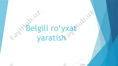 belgili ro‘yxat yaratish — PPTX