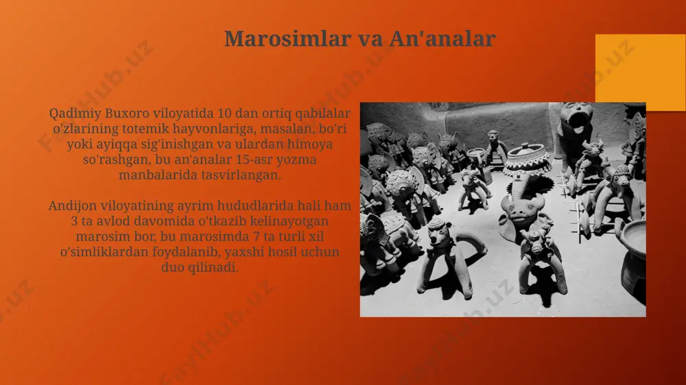 umotlar mavjud. ruhga ishonish, qadimgi misrda, taxminan 3000 yil avval, ma'badlar va dafn marosimlarida 500 dan ortiq xudolarga sig'inish orqali namoyon bo'lgan. totem va animizmning jamiyatdagi rol totemizm va animizm, masalan, avstraliyaning aborigen jamiyatlarida 300 dan ortiq turli totem guruhlarini shakllantirib, ijtimoiy tuzilmani va yer egalik huquqlarini aniqlashda muhim rol o'ynagan. totemik marosimlar, amazonka o'rmonlaridagi 20 dan ortiq qabilada kuzatiladiganidek, o'z totemlarini hurmat qilish orqali ijtimoiy tartibni saqlab, o'simlik va hayvonot dunyosi bilan munosabatlarni tartibga solishga xizmat qilgan. xulosa va kelajakdagi tadqiqotlar totemizm va animizmning 3000 yildan ortiq davom etgan tarixiy izlari, masalan, avstraliya aborigenlarining marosimlarida va 15-asr amazon o'rmonlaridagi qabilalar orasida aniqlangan. kelajakdagi tadqiqotlar bu urf-odatlarning zamonaviy jamiyatlarga ta'sirini o'rganishi mumkin. animistik e'tiqodlarning 5 ta asosiy xususiyatlarini solishtirish orqali, sharqiy osiyo va janubiy amerikadagi mifologiyalarni batafsil o'rganish kerak. bu, ushbu e'tiqod tizimlarining parallel rivojlanishiga yoritish olib kelishi mumkin. totemizmning asosiy xususiyatlari ba’zi totemik guruhlarda, masalan, shimoliy amerikadagi qabilalarda, totem …