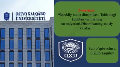 dinamika haqida umumiy ma'lumot — PPTX