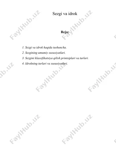 sezgi va idrok — DOC