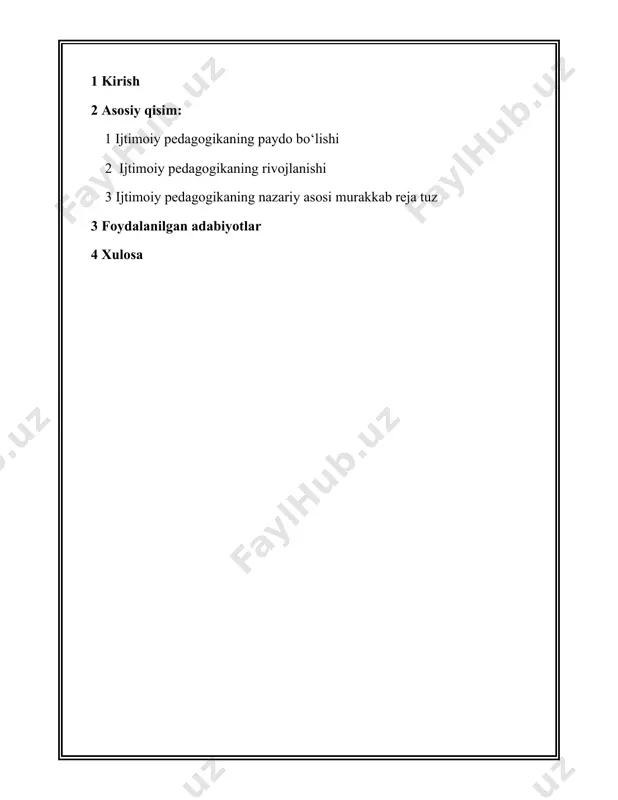 edagogika g‘oyalari qadim zamonlardan boshlab turli jamiyatlarda mavjud bo‘lgan va ularning rivojlanishi turli davrlarda turlicha kechgan. ijtimoiy pedagogikaning ilk tamoyillari qadimgi yevropa, xususan, grek va rim jamiyatlarida ko‘rish mumkin. bu davrlarda platon va arastu kabi buyuk faylasuflar ta'lim va tarbiyaning ijtimoiy ahamiyatini tan olgan va bu borada asosiy g‘oyalarni ilgari surganlar. platonga ko‘ra, jamiyatni boshqarish uchun aql-zakovatli rahbarlarni tayyorlash zarur, va bu ish ijtimoiy pedagogika orqali amalga oshirilishi lozim edi. arastu esa ta'lim berish jarayonida shaxsning ijtimoiy rolini aniqlash va jamiyatga foydali a'zo etib yetishtirish lozimligini ta'kidlagan. o‘rta asrlarda yevropada xristianlikning keng tarqalishi bilan birga ijtimoiy pedagogikaning rivojlanishida cherkovning ahamiyati katta bo‘lgan. cherkov ijtimoiy qadriyatlarni shakllantirish va tarqatishda muhim rol o‘ynagan. bu davrda savvaniya avliyolardan biri tomas akvinle ta'lim va tarbiyaning insonni komillikka erishtirishdagi o‘rni haqida mulohaza yuritgan. 1200-yillarda yevropada universitetlar tashkil etilishi bilan ilm-fan va ijtimoiy pedagogika sohasida yangi rivojlanish davri boshlandi. universitetlar ijtimoiy masalalarni o‘rganishga kirishdilar va bu …