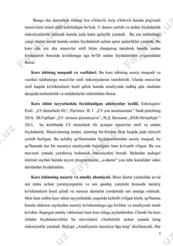 .net, visual basic, c++/cli tillarida dasturiy mahsulot yaratishimiz mumkin. bu yerda cli (common language infrastructure – umumtilli infrastruktura) - c++ kabi .net platformasiga bog’langan. aniqrog’i garchi .net platformasi kabi bo’lsa ham, bazada c# funksionalliklaridir. bu platforma faqat windows oilasiga qarashli oslar uchun emas, balki boshqa operatsion tizimlar uchun ham, hattoki u microsoft mahsuloti va windows os bo’lmasligi mumkin, dasturiy mahsulotlar ishlab chiqara oladi. . c# leksik jihatdan kengaytirilgan imperativ, deklarativ, funktsional, umumiy, ob’ektga yo‘naltirilgan va kamponentlarga yo‘naltirilgan dasturlar fanlarni o‘z ichiga olgan umumiy maqsadli, ko‘p paradigmali dasturlash tili. u 1998-2001-yillarda mickrosoft kompaniyasi dasturchilari anderson xeylsberg va skot lar tmonidannet tashabbusi doirasida ishlab chiqilgan va keyinchalik ecma va iso tomonidan xalqaro standart sifatida tasdiqlangan. hozirgi kunda c# dasturlash tili yuqori bosqichli dasturlar dasturlash tillari ichida eng samarali dasturlash tillaridan hisoblanadi. visual studio net sistemasida dasturni kompilyatsiya qilish va bajarishning bir necha usuli bor. ko‘p hollarda dasturchilar dasturni alohida kompilyatsiya qilib bir …