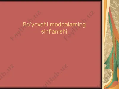 bo’yovchi moddalarning sinflanishi — PPT