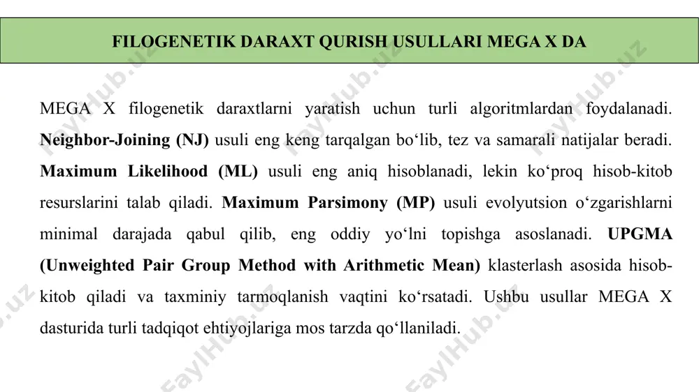 filogenetik daraxt shakllantirish dasturlari. mega x - Page 5