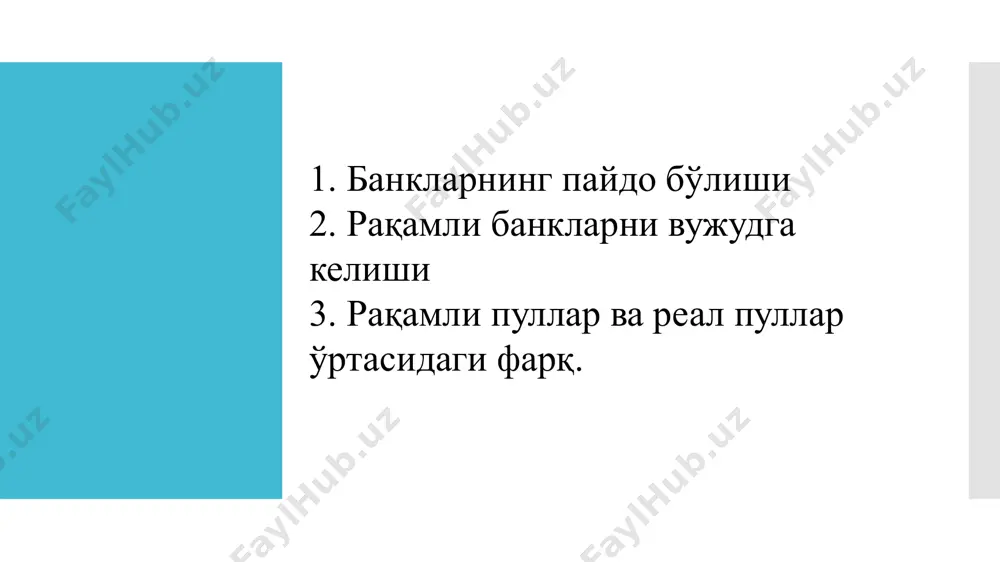 ори 8 %, аҳолининг қолган қисмига йиллик фоиз ставкасининг максимал миқдори 6 % қилиб белгиланган. банкларнинг ривожланишида яҳудийларнинг хизматларини алоҳида эътироф этиш зарур. зеро, улар тарихий маълумотларга кўра, энг яхши банкирлар сифатида тан олинишган (масалан, родшильдлар оиласи). xv-xvii асрларда янги савдо йўлларининг очилиши ва кема қатновининг ривожланиши ғарбий ва шарқий европани халқаро савдо марказига айланишига олиб келди ҳамда банклар ривожла-нишига катта туртки бўлди. буғ машиналарининг пайдо бўлиши, умуман саноат инқилоби даврида банкларнинг тўловларни амалга ошириш ва кредитлар бериш каби хизматларига талаб ошди. бу даромадлилик риск дилеммаси туфайли кун кўрувчи банкларни даромадлилигини ошириш билан уларни олиниши кутилаётган даромадга тенг ёки ундан ҳам кўпроқ рискка рўпара қилди. ушбу даврда банклар фаолияти жамоа тарзида ривожланиб, савдо ҳамкорликларини туза бошлашди, шунингдек шаҳар ва давлатларнинг шунга ўхшаш ташкилотлари тузила бошланди. банк сифатида биринчи ташкил топган 1407 йилдаги генуя банкидир. унинг номи “авлиё георгия банки” бўлган ва ўз фаолиятини xix асргача давом эттирган. ушбу банк бир …