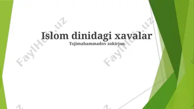 islom dinidagi xavalar — PPTX