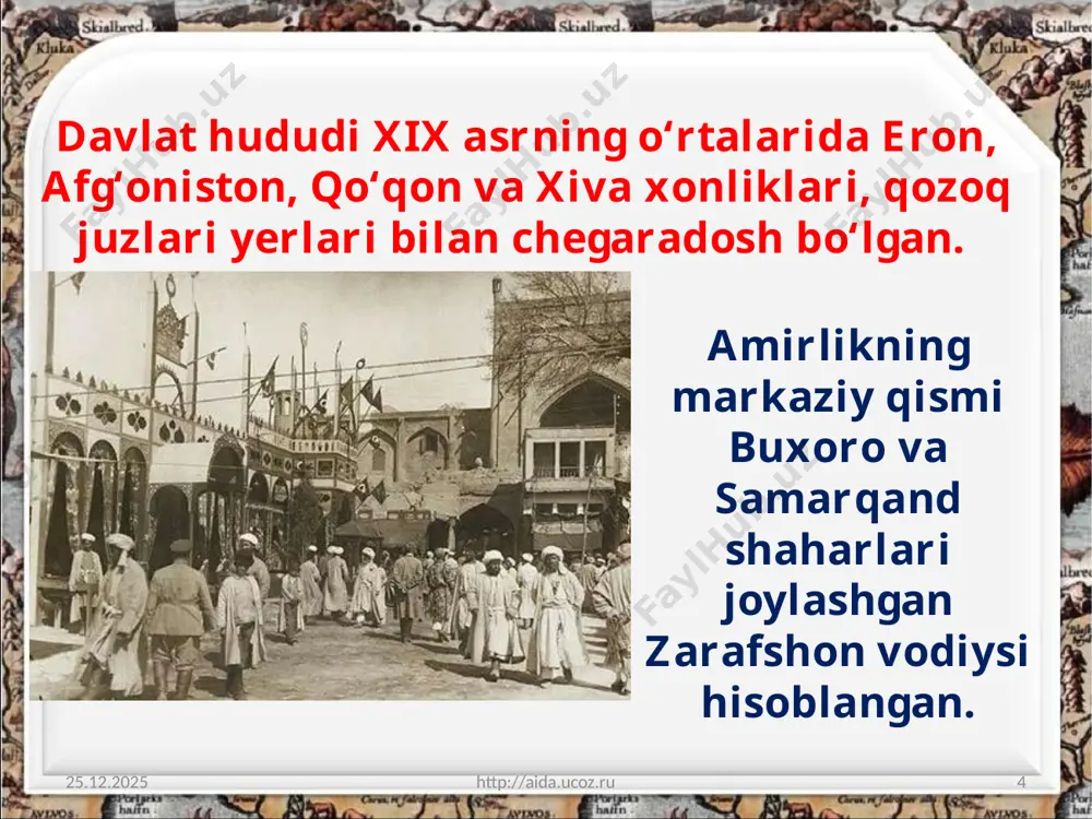 xix asr o‘rtalarida o‘rta osiyo davlatlarining hududi va aholisi 9 -sinf - Page 4