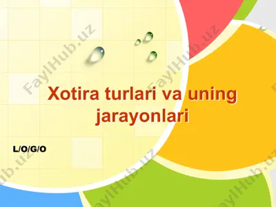 xotira turlari va uning jarayonlari — PPTX