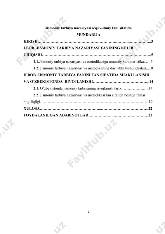 k bor urinishlar, “navro‘z”, “hosil bayrami”, “alpomish”, “to‘maris” o‘yinlarini o‘tkazish va unga rahbarlik qilishda ahamiyati kattadir jismoniy madaniyat va sport bo‘yicha to‘liq bilim beradi. kurs ishining maqsadi – bo‘lajak kadrlarga jahon halqlarining jismoniy tarbiya va sport tarixi hamda shu sohada erishilgan natijalar to‘g‘risida ma`lumot berish, mamlakatimizda jismoniy tarbiyaning rivojlanishi va uning taraqqiy etish hamda sportni boshqarish yo‘llari haqida bilim berish, ommaviy jismoniy tarbiya harakatida ijtimoiy va davlat idoralari o‘rnini anglatish. kelajakdagi ish faoliyatlarida kasbiy-amaliy ahamiyat kasb etuvchi jismoniy madaniyat bo‘yicha kasbiy bilimlar, ko‘nikma va malakalar hamda yangi pedagogik texnologiyalardan foydalana olish kabi bilimlar bilan qurollantirishni ko‘zda tutadi. kurs ishining vazifasi – bo‘lajak jismoniy madaniyat o‘qituvchilariga jahon xalqlarining umumiy madaniyatida jismoniy tarbiya va sportning o‘rni. ibtidoiy jamoa tuzumida jismoniy mashqlarni paydo bo‘lishi. jismoniy madaniyat va sportni rivojlanish davrlari. o‘rta asrlarda jismoniy madaniyat va sport. buyuk gumanistlar ta`limoti, o‘rta osiyoga jismoniy tarbiyani kirib kelishi. ajdodlarimiz abu ali ibn sino, a.temur davrlarida jismoniy …