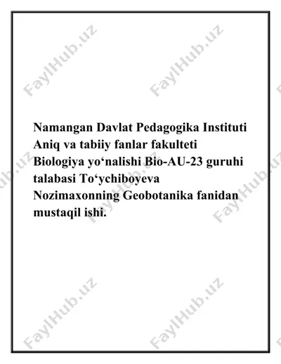 mavsumiy va sutkalik o‘zgarishlar — DOCX