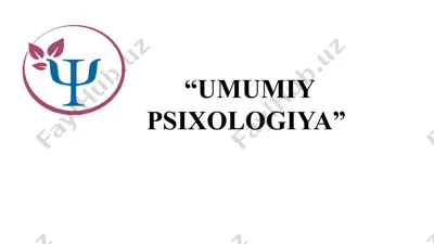 umumiy psixologiya — PPTX