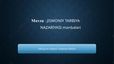 jismoniy tarbiya — PPTX