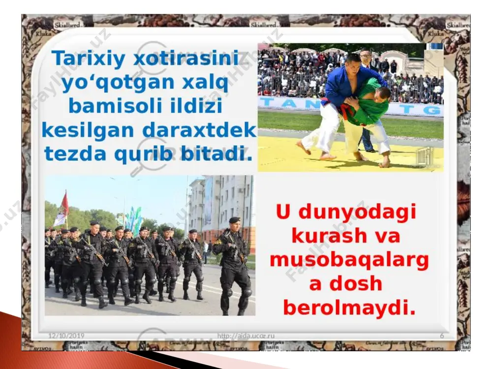 tizimini mustahkamlash jarayonlari davom etdi.  bu bosqichda mamlakatimizda demokratik islohotlarni yanada chuqurlashtirish va modernizatsiya qilish jarayoni davom etdi. ushbu bosqich davlat hokimiyati va boshqaruvini yanada demokratlashtirish, sud-huquq tizimini, axborot sohasini isloh qilish, so‘z erkinligini ta’minlash, saylov qonunchiligini rivojlantirish, demokratik bozor islohotlarini chuqurlashtirish va iqtisodiyotni liberallashtirish bo‘yicha islohotlarning huquqiy asoslarini yaratish bilan tavsiflanadi.  o‘zbekistonning zamonaviy tarixining beshinchi bosqichi 2017 yildan boshlandi. o‘zbekiston prezidenti sh.m.mirziyoyev tashabbusi bilan 2017-2021 yillarda o‘zbekistonni yanada rivojlantirish bo‘yicha harakatlar strategiyasining yangi konsepsiyasi ishlab chiqildi. ushbu tarixiy hujjat mustaqillikni qo‘lga kiritilganidan boshlab, mamlakatni demokratik yangilash va rivojlantirish bo‘yicha keng ko‘lamli islohotlarni rivojlantirishni aks ettiradi, unda davlat va jamiyat rivojlanishining yangi bosqichida modernizatsiyani yanada davom ettirishning strategik dasturi belgilab berilgan.  ushbu bosqich davlat hokimiyati va boshqaruvini yanada demokratlashtirish, sud-huquq tizimini, axborot sohasini isloh qilish, so‘z erkinligini ta’minlash, saylov qonunchiligini rivojlantirish, demokratik bozor islohotlarini chuqurlashtirish va iqtisodiyotni liberallashtirish bo‘yicha islohotlar uchun huquqiy asoslarni yaratishni davom ettirish bilan …