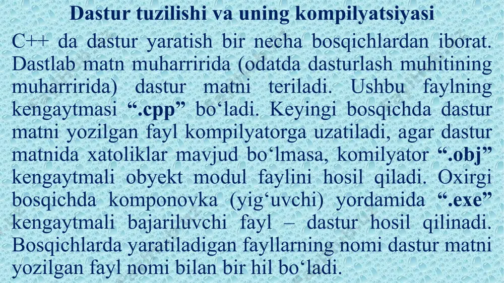 c++ dasturlash tilining asosiy konstruksiyalari va tizimda qo’llash xususiyatlari - Page 4