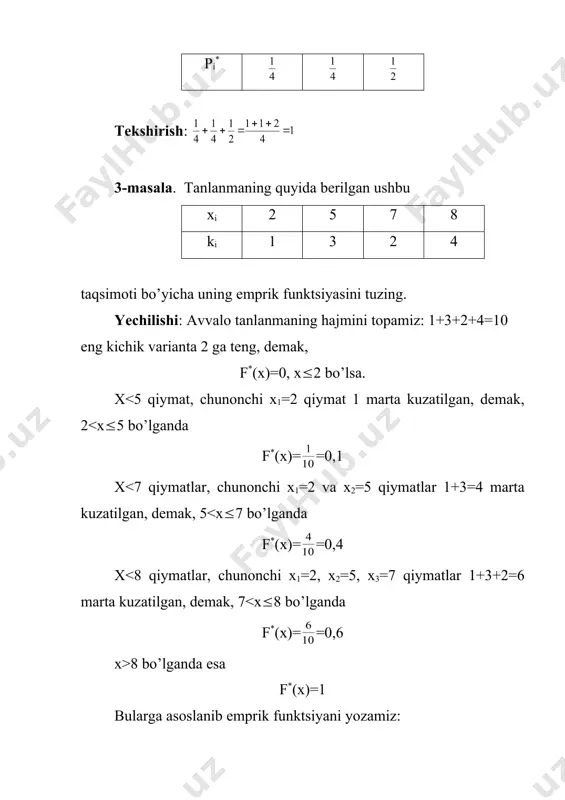 tаjribаviy mаtеriаllаrni qаytа ishlаsh. tаnlаnmаning stаtistik tаqsimоti. gistоgrаmmа - Page 5
