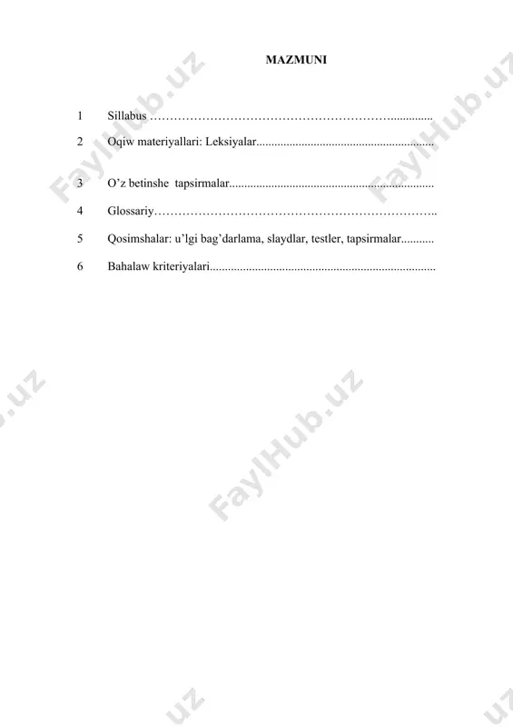 kalıq processte tabısqa erisiw máselelerin sheshiwge úyretiw. pánniń nizamlıqları hám psixologiyaning tiykarǵı túsinikleri, principlerin hám de psixik processlerdin teoriyalıq hám ámeliy táreplerin úyreniwge baǵdarlanǵan. shaxs, iskerlik, qarim-qatnas, biliw processleri haqqındaǵı bilim, kónlikpe, ilmiy tájriybelerdi qáliplestiriw, psixologiya páninen zamanagóy ilimiy bilimlerdi ózlestiriwdi shólkemlestiriw. . pánnin’ waziypasi (pw) pw2 jeke adamnıń jeke ózgesheliklerin (temperament, xarakter, uqıplılıq, ) úreniwge ayrıqsha dıqqat bóliniwı kerek. sonıń menen birge xızmet hám qatnas protsessinde jeke adamnıń raawajlanıw mashqalalarına da dıqqat talap etiledi. shaxslardıń duńyaǵa ilimiy kóz-qarasların, isenimin, baǵdarlanǵanlıǵın rawajlandırıw hám erkin oylawın qálıplestirıwge járdem beredi. tálim nátiyjeleri (tn) bilimler tárepinen: tn1 pedagogikalıq processtiń mánis-mazmunin túsinedi, tálim hám tárbiyanıń metodların biladi, tálim sistemasın basqarıw, tálim hám tárbiya processlerin pedagogikalıq diagnostikası, pedagogikalıq iskerlik, psixikanin evolyutsiyaliq rawajlanıwı, shaxs psixologiyasi, ishki regulyatsiya, sezim hám qabil etiw, dıqqat hám yad, oylaw hám sóylew haqqında oyda sawlelendiriwdi ıyelewi kerek. tn2 tálim procesin innovciyalıq basqarıw, inklyuziv tálim sharayatında jumıs alıp barıw, oqıwshılardı bilim alǵanlıq …
