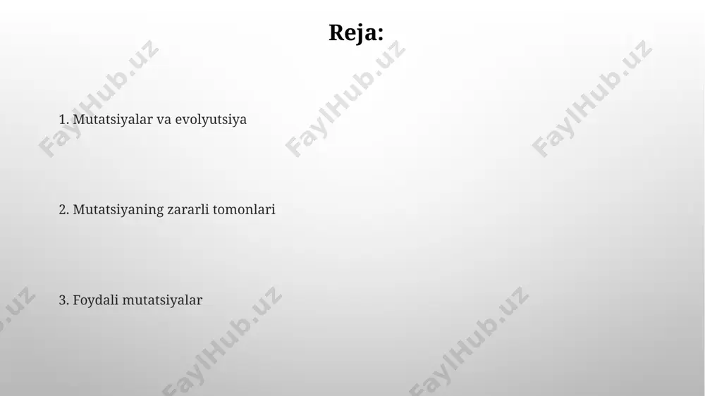 radi, masalan, laktoza tolerantligi genidagi mutatsiya sut mahsulotlarini hazm qilish qobiliyatini 70% ga oshiradi. e'tiboringiz uchun rahmat @taqdimot_robot image3.png image4.jpg image5.jpg image6.jpg image7.jpg image8.jpg image1.png
