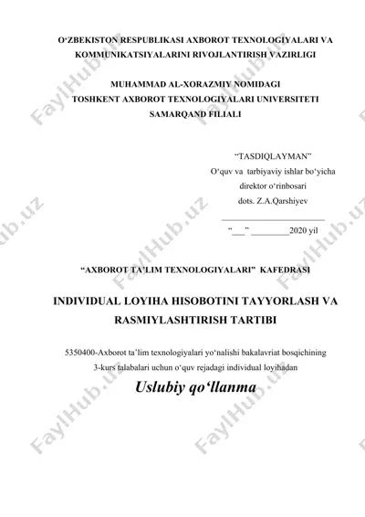 individual loyiha hisoboti uslubiy qo‘llanmasi — DOC
