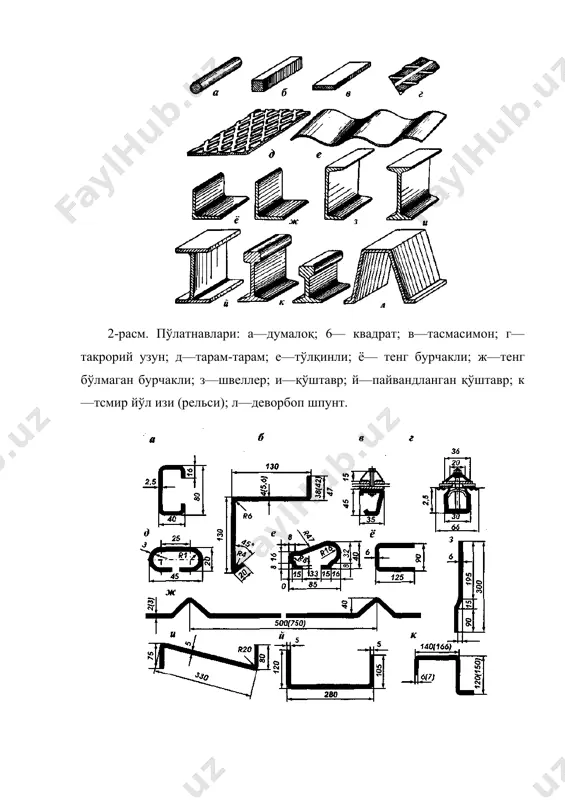қоғози (фольга), электр симлари олишда ишлатилади. таркибида cu, мn, мg, 51 бўлган алюмин қотишмаларнинг мустаҳкамлиги 50 мпа га тенг. алюмин, мис, магний ва марганеидан ташкил топган қотишмаларни дюралюмин деб аталади. иқтисодий фойда келтирадиган конструкциялардан алюмин тахталари орасига кўпикполимер тўлғазилган уч қатламли томбоп плиталар, полимер билан қопланган ойна ва эшик ромлари, товушдан муҳофаза қилувчи енгил деворбоп икки ва уч қатлймли панеллар каби конструкцияларни қурилишда кенг миқёсда ишлатилаётганлиги маълум. кўпикполимерли 1 м2 алюмин панелнинг оғирлиги темирбетонга қараганда 8—10 марта енгилдир. иншоот деворлари ва томини алюмин ашёларидан ишланса, унинг оғирлиги 80, монтажга кетадиган меҳнат ва қурилиш муддати 2—3 мартага камаяди. қурилишда юқори самарали кўпикалюмин ашёлари ҳам ишлатилади. бунинг учун эриган суюқ алюминга ўзаро кимёвий бирикиши натижасида газ чиқарадиган темир гидридлари (титан, барий ёки цирконий) қўшилади. натижада, кичик ҳажм окирликдаги серғовак, енгил, иссиқлик ўтказувчанлиги кичик бўлган алюмин ҳосил бўлади. зичлиги 100—300 кг/м3 га тенг бўлган кўпик-алюмин пластик хоссага эга. уни кесиш, улаш ва ёпиштириш …