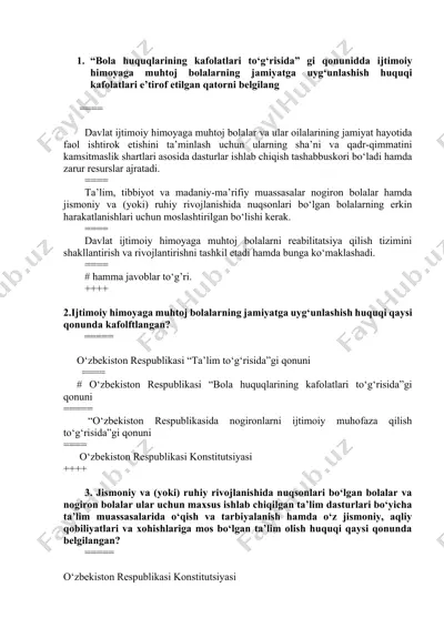 bolalar huquqlarining kafolatlari to'g'risida — DOCX