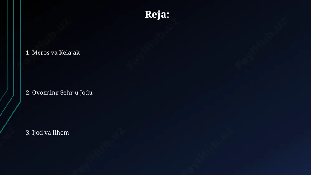 aniyaning berlin shahrida oʻtkazilgan "yevropa ovozi" tanlovida 3-oʻrinni egallagan. mukofotlar qatorida 2005-yilda samarqandda boʻlib oʻtgan xalqaro musiqa festivalida "eng yaxshi milliy qoʻshiq ijrochisi" diplomi va 5000 aqsh dollari miqdoridagi pul mukofoti mavjud. kelajak rejalari va istiqbollari uning istiqbollari jahon sahnasida o'zbek vokal san'atini namoyish etish, 10 dan ortiq xalqaro konsertlarda ishtirok etish va yunesko qo'llab-quvvatlashi bilan bog'liq. rejalarda yevropa va osiyodagi 2 ta yirik musiqa festivalida qatnashish, shuningdek, 2025 yilda shaxsiy albomini chiqarish va uning 1000 nusxasini sotish bor. kelajak rejalari orasida 5 yil ichida toshkentdagi konservatoriyada aspiranturada o'qish va xalqaro miqyosdagi 3 ta nufuzli tanlovda ishtirok etish bor. musiqiy ta'limi va faoliyati ushbu xonanda toshkentdagi musiqa maktabida 10 yildan ortiq musiqa ta'limi olgan bo'lib, 5 yildan ziyod vaqt davomida xor jamoasida faol ishtirok etgan. uning repertuarida 150 dan ortiq asar, shu jumladan, buyuk britaniyaning mashhur kompozitorlarining asarlari ham mavjud. musiqiy faoliyati davomida u 20 dan ortiq milliy va xalqaro …