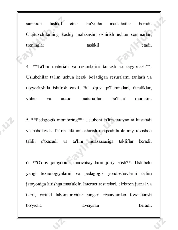 lanadi. masalan, oilaviy muhit, jamoat muhiti va boshqa ijtimoiy omillar farzandlarning jismoniy va ma’naviy rivojlanishiga ta’sir ko‘rsatadi. bu borada tarbiyachilarning roli shunchaki nazorat qilishda emas, balki farzandga yuksak talablarga asoslangan to‘laqonli rivojlanish uchun shart-sharoit yaratib berishdir. o‘quv yurtlarida bolalar axloq va ma’naviyat sohalarida ta’lim olib, kelgusida jamiyat manfaatlariga xizmat qilishlari uchun tayyorlangan bo‘lishlari kerak. shu bilan birga universitetlar va kollejlarda bu soha bo‘yicha maxsus darslar, trening va seminarlar tashkil etiladi. mavjud statistika shuni ko‘rsatadiki, jamiyatning axloqiy va ma’naviy rivojlanishi to‘g‘ridan-to‘g‘ri ta’lim muassasalari tomonidan tavsiya qilingan tarbiya ta’lim metodlariga bog‘liq. tarbiyada metodik yondashuv muhim: bolalarga qadriyatlar, axloqiy normalar va madaniy habar berish bir necha usullarda tarkib topadi, bu usullar turli yosh toifalariga mos ravishda uzatiladi. bu jarayonda turli xil innovatsion usullar, yangi texnologiyalar, multimediya vositalari qo'llaniladi, bu usullar bolalarning o‘qish jarayonidagi ishtiyoq va qiziqishini oshiradi. shu bilan birga, bola psixologiyasi, qiziqishlari va iste’dodlarini aniqlash ham tarbiyachilar uchun muhim vazifa hisoblanadi. shu …