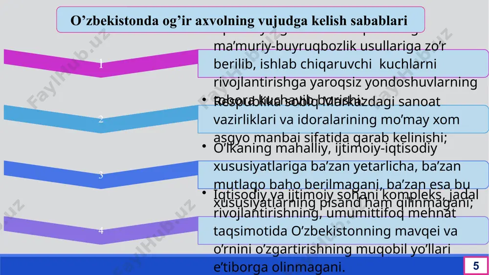 y deyiladi: o'zbekiston sovet sosialistik respublikasi oliy soveti: – o'zbek xalqining davlat qurilishidagi tarixiy tajribasi va tarkib topgan boy an'analari, – har bir millatning o'z taqdirini o'zi belgilash huquqini ta'minlashdan iborat oliy maqsad haqi, – har bir kishining farovon hayot kechirishini ta'minlashni oliy maqsad deb bilgan holda, – o'zbekiston xalqlarining kelajagi uchun tarixiy mas'uliyatni chuqur his etgan holda, – xalqaro huquq qoidalariga, umumbashariy qadriyatlarga va demokratiya printsiplariga asoslanib,o'zbekiston sovet sosialistik respublikasining davlat mustaqilligini e'lon qiladi". 13 1991 yil avgust voqealari. 1991 yil 18 avgustda sobiq ittifoqda avqulodda xolat e'lon qilindi. moskva va boshqa bir necha yirik shaharlariga qo'shinlar, shu jumladan tanklar kiritildi 21 avgustda fitnachilar mag'lubiyatga uchradi, 22 avgustda esa favqulodda xolat davlat qo'mitasi (gkchp) a'zolari qamoqqa olindi.. mazkur holat kpssning 1991 yil yozidagi umri tugaganidan dalolat beruvchi ramziy xolat edi. o'zbekiston o'z nuqtai azarini ma'lum qildi. respublika rahbariyati markazdan beriladigan qonunga xilof bo'lgan har kanday ko'rsatmalarni bajarishni man etdi. …