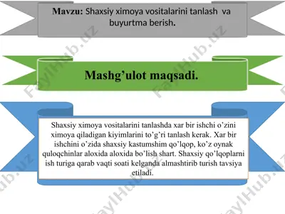 shaxsiy ximoya vositalari — PPTX