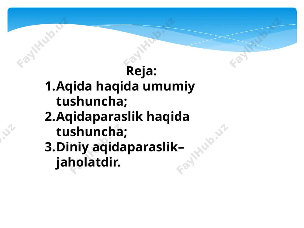oizm, shovinizm, kommunizm, bolshevizm, ateizm, millatchilik va boshqa); aqidaning diniy shakli, (vahhobiylik, “hizb uttahrir”, “hizbulloh”, “al­qoida” va boshqa). aqidalarni zamon va makondan ajratgan holda anglab, ularni mutlaq oʻzgarmas haqiqat deb biladigan, shunday boshqa qarashlarni tan olmaydigan gʻoyaviy-mafkuraviy oqim vakillari aqidaparastlar deb yuritiladi. islomning sunniylik oqimi ilohiyotchilari qurʼoni karim va hadisi sharifga asoslanib ishlab chiqqan yettita iymon talabini aqida deb hisoblaydilar. shialik oqimida beshta aqida imon talabi hisoblanadi. bular – allohning yagonaligiga, paygʻambarlarga, imomat (oliy hokimiyat imom – paygʻambar avlodi qoʻlida boʻlishi)ga, adl (ilohiy taqdirning ado latliligi)ga, oxiratning roʻy berishiga ishonchdan iborat. biroq barcha dinlarda, jumladan, islomda iymon talablaridan boshqa qator tushunchalar ham aqida hisoblanadi. har bir diniy tashkilot (diniy konfessiya) va muayyan diniy jamoa oʻzi haqiqatning oxirgi nuqtasi sifatida qabul qilgan ilohiy tushunchalarga qatʼiy ravishda ishonch ruhini dindorlar ongiga singdirish uchun juda koʻp vositalar, uslublardan foydalanadi. eʼtiqodlariga xilof boʻlgan oʻzgacha qarashlar va munosabatlar qaror topishiga iloji boricha qarshilik koʻrsatadi. ana …