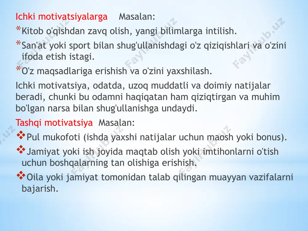un juda muhimdir. kompaniyada sog'lom va qulay ish muhiti yaratish xodimlarga o'z ishlariga ko'proq qiziqish va mas'uliyatni his qilishga yordam beradi. ish joyida xavfsizlik va barqarorlik xodimlarni ishga bo'lgan ishonchini oshiradi, bu esa ularning samaradorligini oshiradi. 5. jamoaviy ish va o'zaro yordam jamoa ruhini rivojlantirish xodimlarning samarali ishlashiga yordam beradi. jamoada ishlashning ijobiy natijalari ko'pincha individual ishlashga qaraganda yuqori bo'ladi. o'zaro yordam va kooperatsiya — bu jamoada bir-birini qo'llab-quvvatlash va umumiy maqsadga erishish uchun muhimdir. xodimlar bir-birining yordamiga tayanib, samarali ishlashga intiladi. 6. ochiq muloqot va fikr almashish ochiq va samarali muloqot xodimlarga o'z fikrlarini erkin bildirish va kompaniya maqsadlariga qanday erishish mumkinligini muhokama qilish imkoniyatini beradi. menejerlar va xodimlar o'rtasida muloqot va teskari aloqa samaradorlikni oshirishda muhim ahamiyatga ega, chunki bu xodimlarning ishlarini yaxshilashga yordam beradi. 7. xodimlarning mustaqilligi va javobgarligi xodimlarga mustaqil ishlash imkoniyatini berish ularni motivatsiya qiladi, chunki ular o'z ishlariga mas'uliyatli yondashadilar. javobgarlikni oshirish va har …
