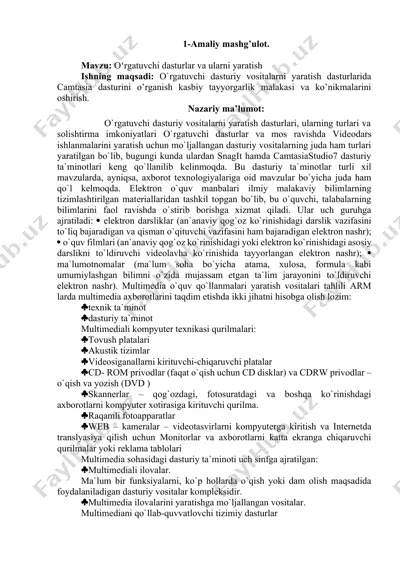 o`rgatuvchi dasturiy vositalar va ularni yaratish — DOCX