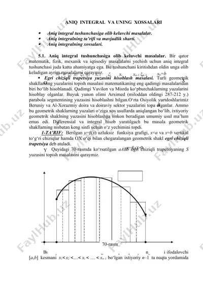 aniq integral va uning xossalari — DOCX