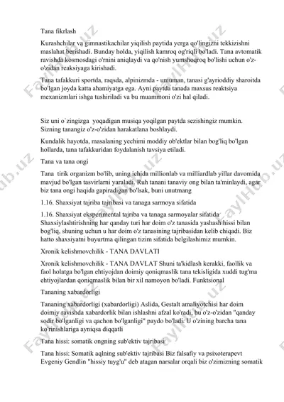 tana fikrlash — DOCX