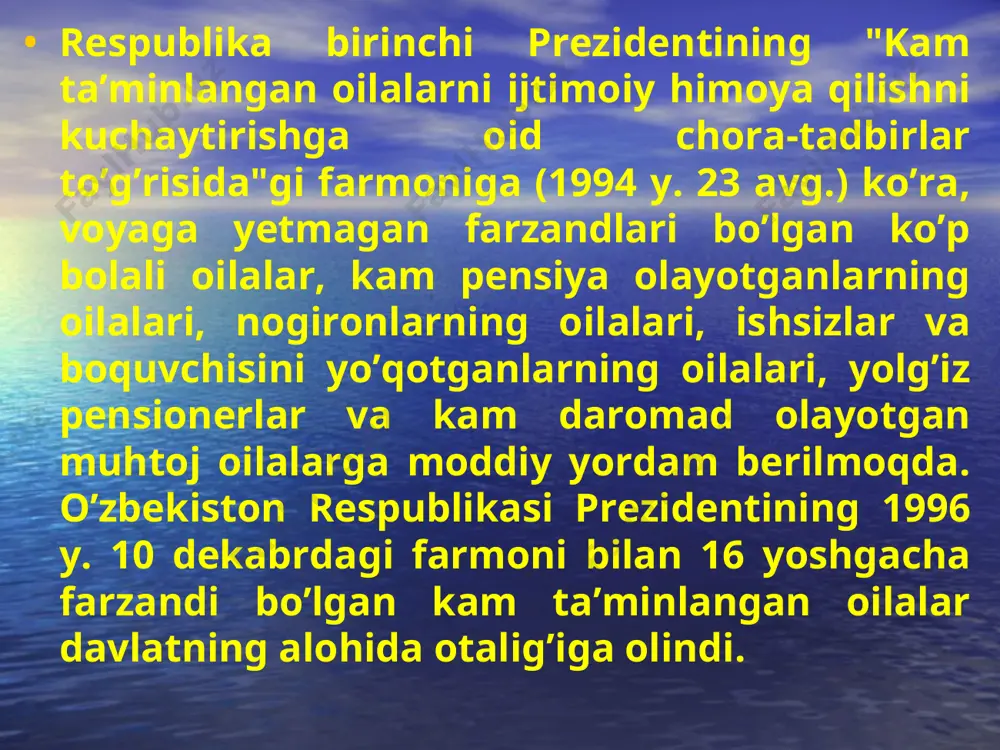 atli dori vositalari va tibbiyot buyumlari bilan ta’minlanishini yaxshilash, dori-darmonlar narxlarining asossiz o’sishiga yo’l qo’ymaslik bo’yicha chora-tadbirlarni amalga oshirish; aholi o’rtasida kasallanish ko’rsatkichlari pasayishini va umr uzayishini ta’minlash. o’zbekiston respublikasi “korruptsiyaga qarshi kurashish to’g’risida”gi qonunning mazmun-mohiyati korruptsiya balosi - jamiyat rivojiga g‘ov bo‘ladigan qabih illatdir. u nafaqat mamlakat ravnaqiga to‘siq bo‘ladi, ayni paytda odamlarning ertangi kunga, kelajakka ishonchini susaytiradi, davlat institutlarini obro‘sizlantiradi. shuning uchun ham mamlakatimizda ushbu illatning oldini olishga katta e’tibor qaratilmoqda. aholining huquqiy ongi hamda huquqiy madaniyatini yuksaltirish, jamiyatda korruptsiyaga qarshi murosasiz munosabatni shakllantirish bo‘yicha ham faol ish olib borilayapti. jumladan, davlat va jamiyat hayotining barcha sohasida korruptsiyaning oldini olish, ushbu illatni o‘z vaqtida aniqlash, chek qo‘yish hamda unga sabab bo‘layotgan omillar va shart-sharoitlarni bartaraf etish bo‘yicha besh mingdan ortiq bevosita muloqotlar, aholi bilan uchrashuvlar, davra suhbatlari hamda boshqa tadbirlar o‘tkazildi. 200 mingdan ortiq plakatlar tayyorlanib, joylarga tarqatildi. prokuratura organlari tomonidan aholi, tadbirkorlar bilan 850 dan ortiq turli …