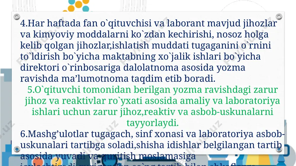 laborantlar faoliyatini tashkillashtirish va ish hujjatlarini yuritish - Page 5