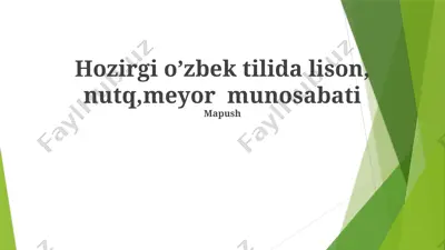 lison, nutq, meyor munosabati — PPTX