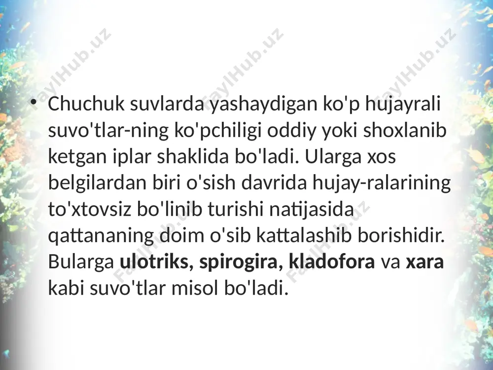 ko'p hujayrali yashil suvo'tlar. 6 - sinf - Page 3