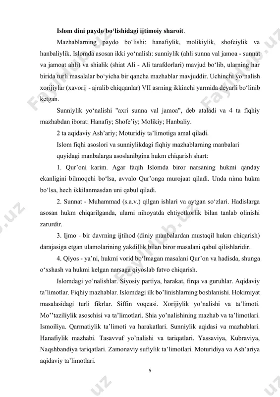 publikasting fuqarolarini tashkil etuvchi o‘zbekiston xalqi (konstitutsiya, 8-modda) manfaatini ifoda etishini anglamog‘imiz kerak. milliy istiqlol g‘oyasinint bosh maqsadi: yurt tinchligi, xalq farovonligi va kelajagi buyuk bo‘lgan davlatni qurish. bu maqsadni amalga oshirish uchun asosiy shart barqaror vaziyat. barqarorlikka qarshi bo‘layotgan tahdidlar ichida eng xavflisi - mafkuraviy tahdid, uning sinashta bo‘lgan uslubi, ayniqsa, bizning xalqimizga qarshi qo‘llaydiganlari - diniy omil hisoblanadi. ana shunday sharoitda mintaqada, xususan, o‘zbekistonda, o‘z ta’sirini o‘tkazishga uringan kuchlar millatimiz tabiatini hisobga olgan holda islom omilidan g‘arazli maqsadlarda foydalanish harakatida bo‘ldilar. islom dinining sof g‘oyalari niqobi ostida siyosiy hokimiyatni egallashga intildilar. ya’ni, alloh, islom kabi so‘zlarni qo‘shib nomlangan, eshitilishi jarangdor partiya, tashkilotlar — "islom uyg‘onish partiyasi", "hizbulloh" (alloh partiyasi), "hizb at-tahrir al-islomiy" (islom ozodlik partiyasi) kabilarni tuzib, mavjud konstitutsiyaviy tuzumni ag‘darib tashlab, yaxlit jug‘rofiy hududda islom davlati qurish, xalifalikni qayta tiklashga harakat qildilar. bu borada "islom ta’limoti nima deydi?" degan o‘rinli savol tug‘iladi. har qanday ta’limotni uning asl …